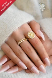 The Collection Set of 2 Modern Pearl Star and Butterfly Detailed Form Vip Gold Rings - Image 2