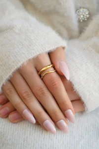 The Collection Set of 2 Modern Domed Vintage and Double Row Form Vip Gold Rings - Image 4