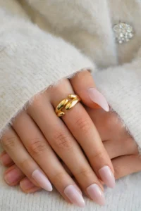 The Collection Set of 2 Modern Domed Vintage and Cross Form Vip Gold Rings - Image 3