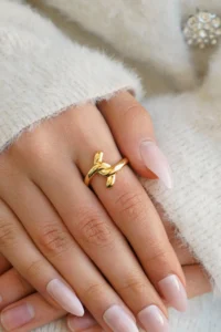 The Collection Set of 2 Modern Domed Vintage and Rope Form Vip Gold Rings - Image 3