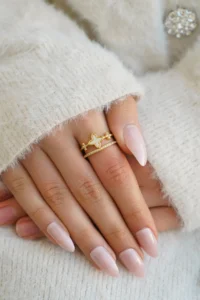 The Collection Set of 2 Modern Clover and Solitaire Detailed Form Vip Gold Rings - Image 3