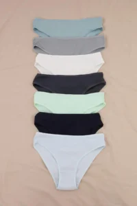 TRENDYOLMİLLA Gray-Multicolored 7's Camisole Briefs Plain Briefs Panties
