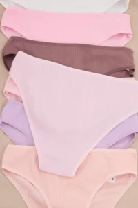 TRENDYOLMİLLA Pink-Multicolored 7's Camisole Briefs Plain Briefs Panties - Image 3