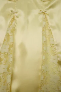TRENDYOLMİLLA Yellow Lace and Ribbon/Bow Detailed Sleeveless Satin Weaving Nightgown - Image 4