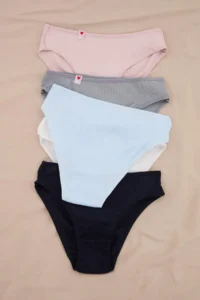 TRENDYOLMİLLA Navy Blue-Multicolored 5 Sets Camisole Briefs Weaving Detailed Plain Briefs Panties - Image 3