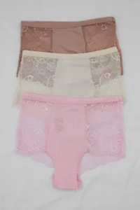 TRENDYOLMİLLA Brown-Multicolored 3 Sets single jersey hipster Lace Detailed Plain hipster Panties - Image 4