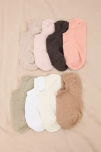 TRENDYOLMİLLA Beige-Pink 8's Plain jacquard Knitting Socks