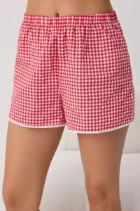 TRENDYOLMİLLA Red Printed shally Weaving Pajama Set - Image 4