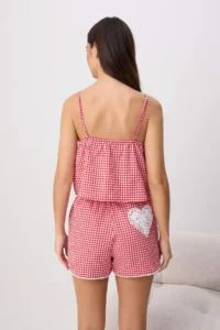 TRENDYOLMİLLA Red Printed shally Weaving Pajama Set - Image 5