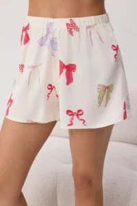 TRENDYOLMİLLA Multicolored Printed shally Weaving Pajama Set - Image 3