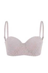 TRENDYOLMİLLA Mink-Multicolored 3 Sets Micro Lace Sabit Container Strapless Bra - Image 5