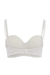TRENDYOLMİLLA Brown-Multicolored 3 Sets Cotton Ribbed Covered Strapless Bra - Image 4