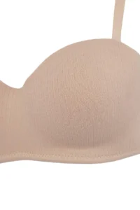 TRENDYOLMİLLA Brown-Multicolored 3 Sets Cotton Ribbed Covered Strapless Bra - Image 6