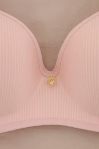 TRENDYOLMİLLA Pink Micro Striped Sabit Covered T-Shirt Bra Knitting Bra - Image 5