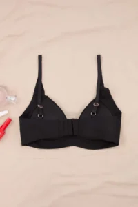 TRENDYOLMİLLA Black Micro Accessory Detailed Sabit Covered Triangle Knitting Bra - Image 6