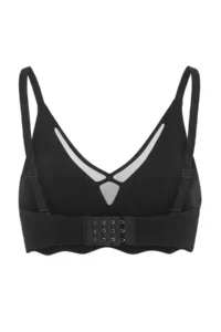 TRENDYOLMİLLA Black Micro Striped Tulle Detailed Covered bralette Bra - Image 3