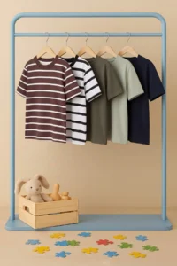 Multicolored*001 5 Sets Boys' Striped Knitting T-Shirt