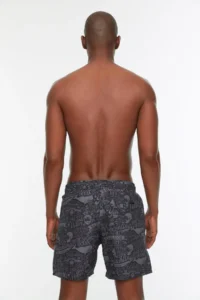 MAN Black Font Printed Standard Size Swimsuit Swim Shorts - Image 5