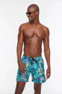 MAN Multicolored Tropik Printed Standard Size Swimsuit Swim Shorts - Image 2