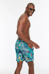 MAN Multicolored Tropik Printed Standard Size Swimsuit Swim Shorts - Image 5