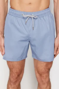 MAN Light Blue Basic Standard Size Swim Shorts - Image 2