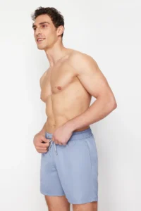 MAN Light Blue Basic Standard Size Swim Shorts - Image 3