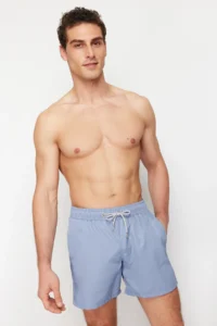 MAN Light Blue Basic Standard Size Swim Shorts - Image 4