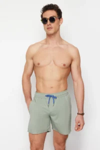 MAN Light Khaki Basic Standard Size Swimsuit Swim Shorts - Image 2