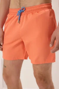MAN Light Orange Basic Standard Size Swim Shorts - Image 3