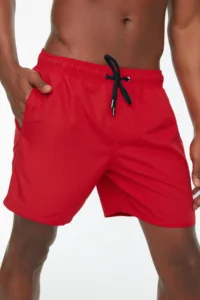 MAN Red Basic Standard Size Swim Shorts - Image 2