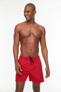 MAN Red Basic Standard Size Swim Shorts - Image 3