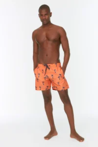 MAN Salmon Tropik Printed Standard Size Swimsuit Swim Shorts
