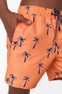 MAN Salmon Tropik Printed Standard Size Swimsuit Swim Shorts - Image 3