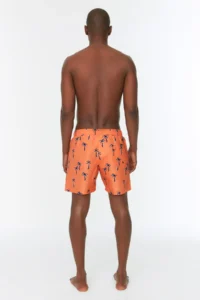 MAN Salmon Tropik Printed Standard Size Swimsuit Swim Shorts - Image 4