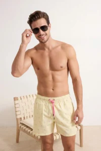 MAN Yellow Tropik Printed Standard Size Swimsuit Swim Shorts - Image 4