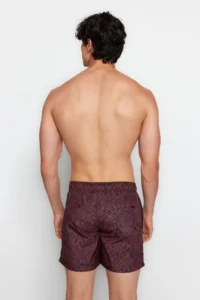 MAN Black-Orange Standard Size Geometric Swimsuit Swim Shorts - Image 7