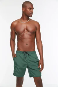 MAN Green Cargo with pocket Standard Size Swim Shorts - Image 2