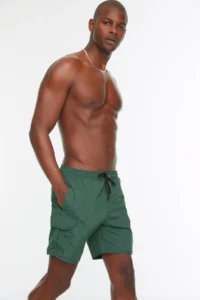 MAN Green Cargo with pocket Standard Size Swim Shorts - Image 4