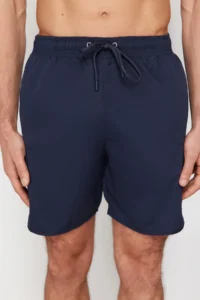 MAN Navy Blue Cargo with pocket Standard Size Swimsuit Swim Shorts - Image 6