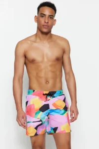 MAN Multicolored Standard Abstract Patterned Swimsuit Swim Shorts - Image 3