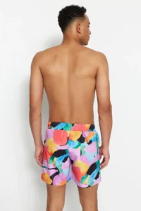 MAN Multicolored Standard Abstract Patterned Swimsuit Swim Shorts - Image 4
