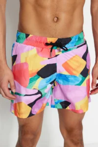 MAN Multicolored Standard Abstract Patterned Swimsuit Swim Shorts - Image 5