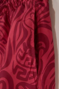 MAN Burgundy Standard Ebru pattern Swim Shorts - Image 2