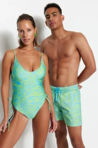 MAN Multicolored Standard Ebru pattern Swim Shorts - Image 2