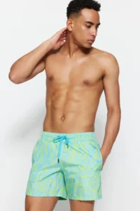 MAN Multicolored Standard Ebru pattern Swim Shorts - Image 3