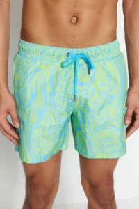 MAN Multicolored Standard Ebru pattern Swim Shorts - Image 4