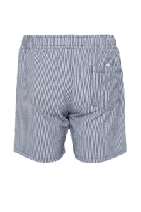 MAN Navy Blue Striped seersucker Material Swimsuit Swim Shorts - Image 10