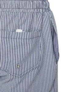 MAN Navy Blue Striped seersucker Material Swimsuit Swim Shorts - Image 11
