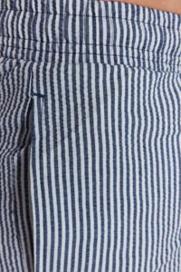 MAN Navy Blue Striped seersucker Material Swimsuit Swim Shorts - Image 5