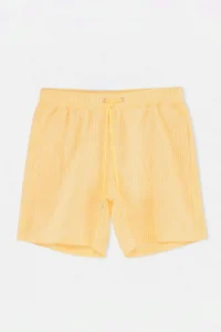 MAN Yellow-WHITE Striped seersucker Material Normal Size Regular Fit Swimsuit Swim Shorts